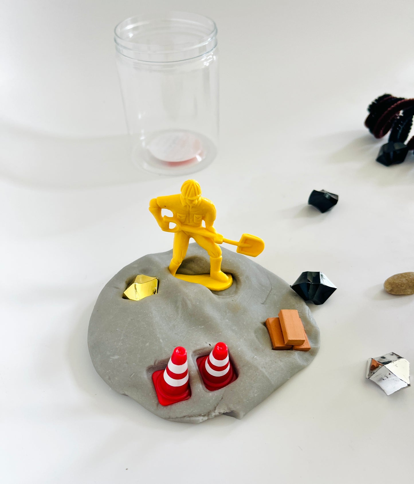 Construction Play Dough Jar