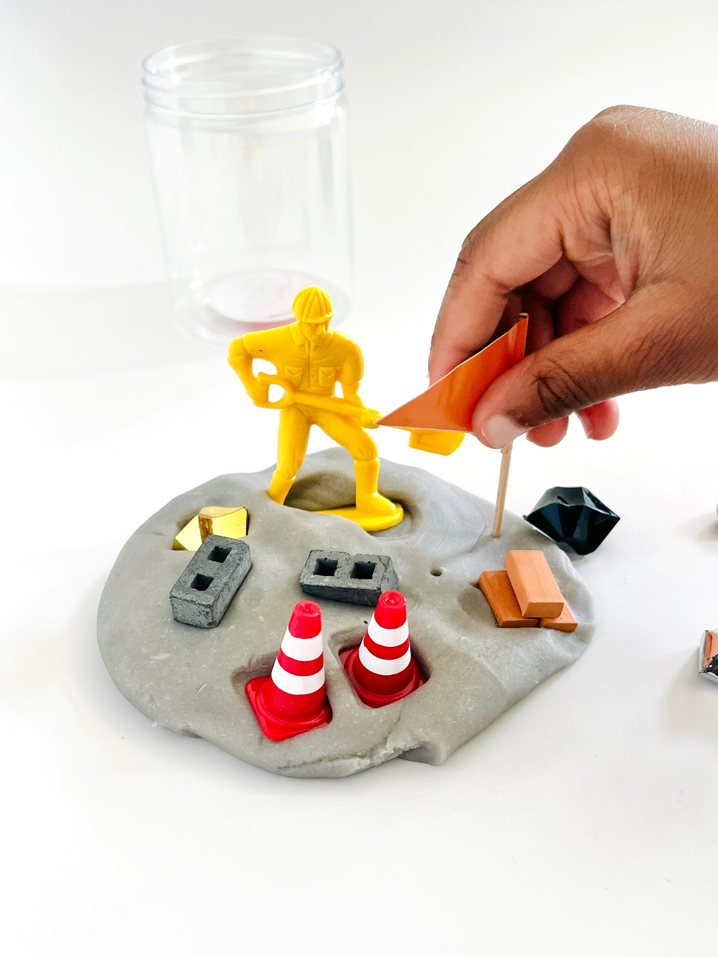 Construction Play Dough Jar