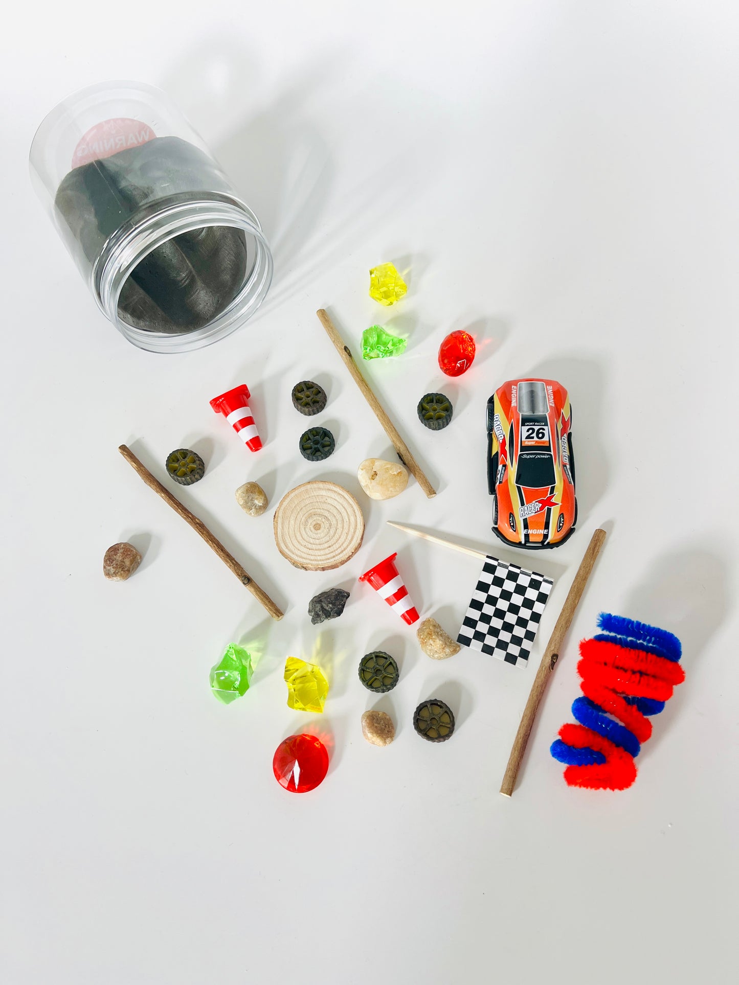 Race Car Play Dough Jar