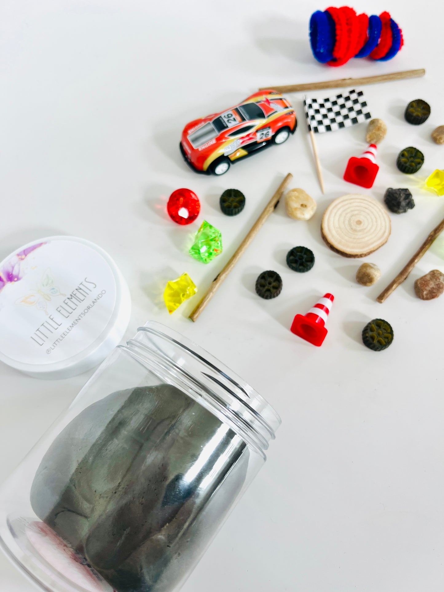 Race Car Play Dough Jar