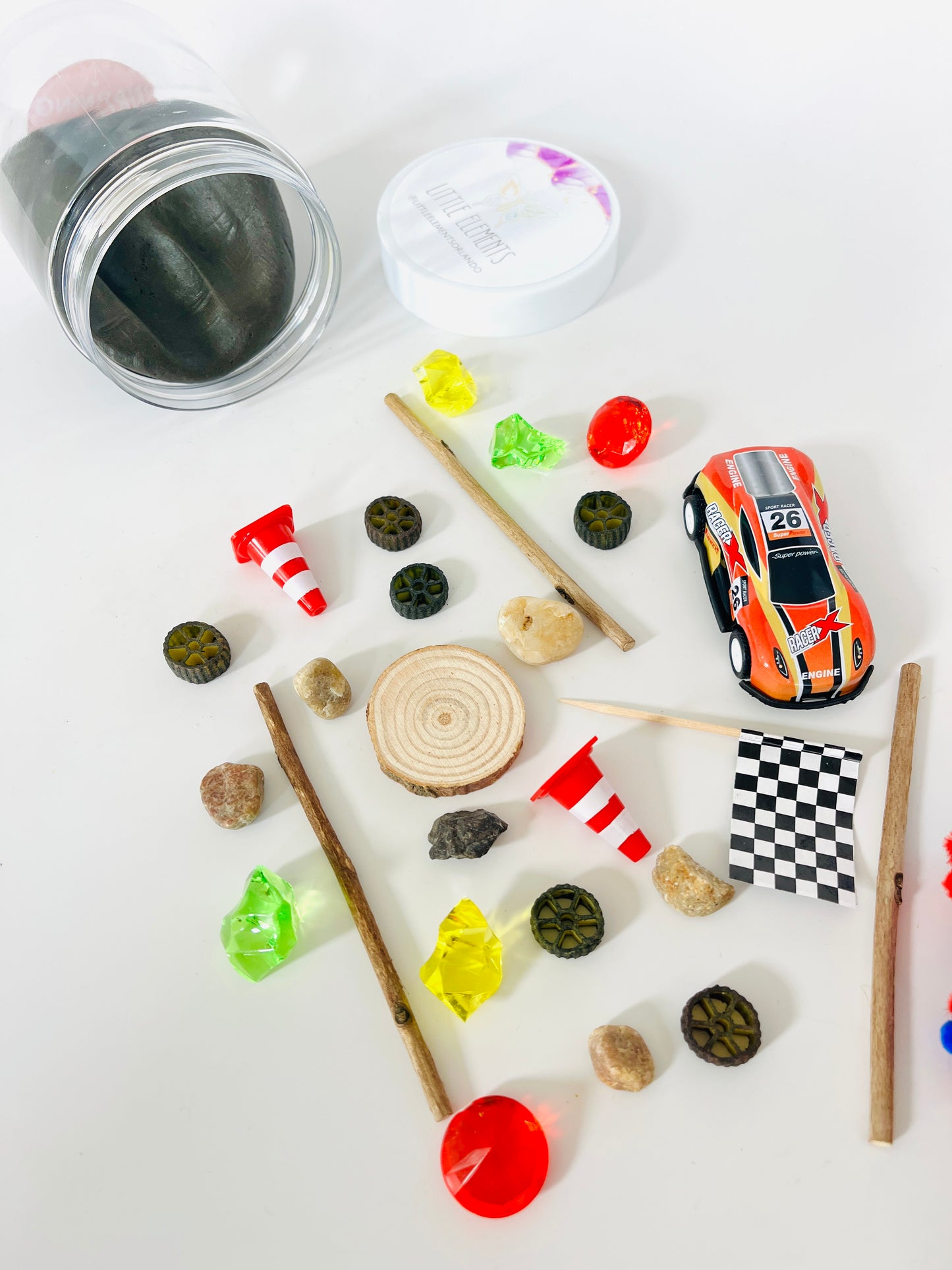 Race Car Play Dough Jar