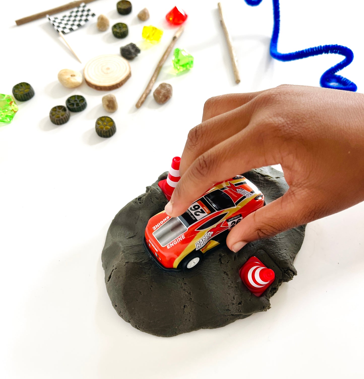 Race Car Play Dough Jar