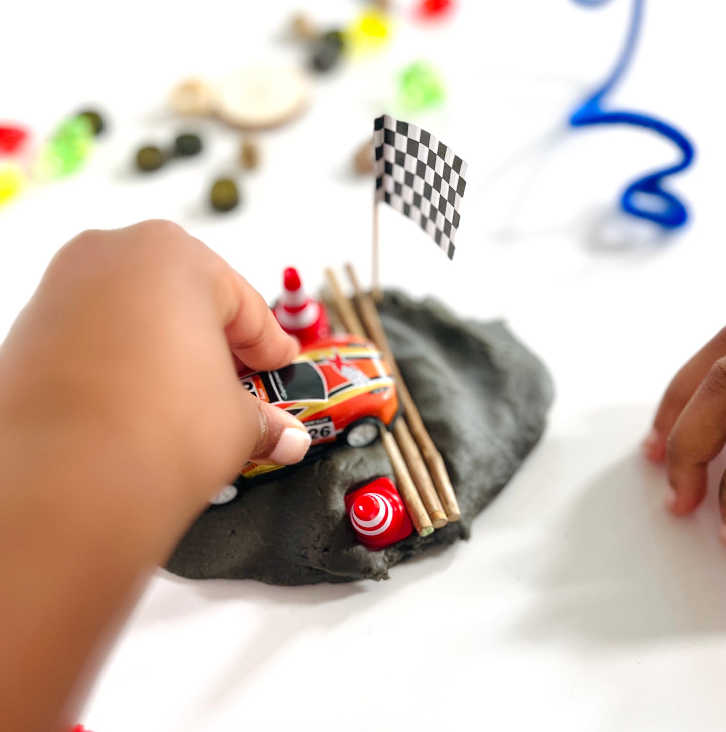 Race Car Play Dough Jar