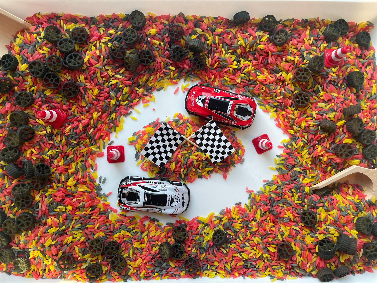 Race Car Sensory Bin Filler